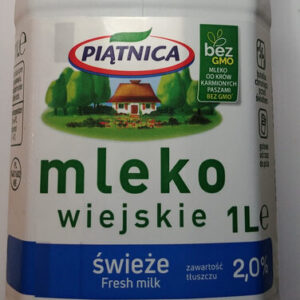Piątnica Mleko wieskie świeże 2% — zgrzewka 12 × 1 l